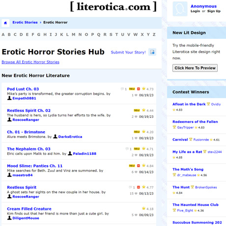 Literotica Horror – Erotic Horror Stories and Extreme Literature