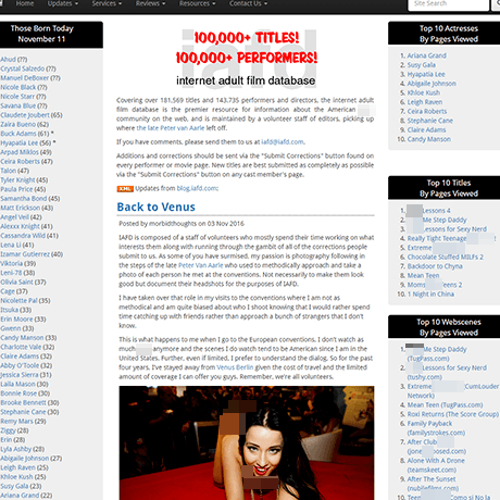 IAFD – The Ultimate Pornstar Database & Adult Film Archive IAFD – The Ultimate Pornstar Database & Adult Film Archive