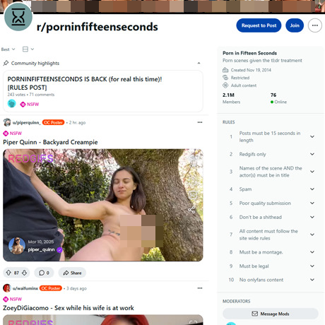 Reddit Porn In Fifteen Seconds – Short Adult Clips on Reddit Reddit Porn In Fifteen Seconds – Short Adult Clips on Reddit