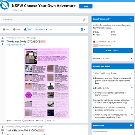 NSFWcyoa – Explore Unique CYOA Porn Games and Stories on Reddit NSFWcyoa – Explore Unique CYOA Porn Games and Stories on Reddit