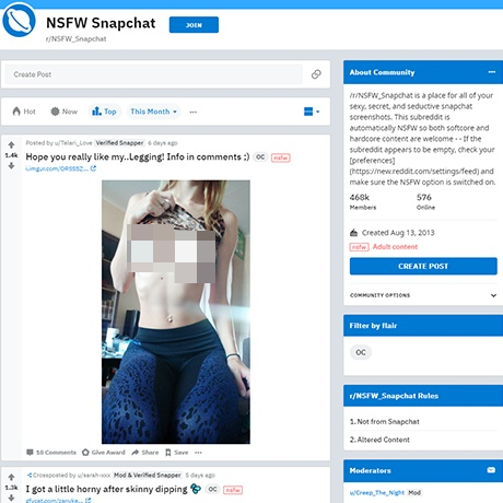 NSFW Snapchat – Active Reddit Community for Snapchat Nudes NSFW Snapchat – Active Reddit Community for Snapchat Nudes