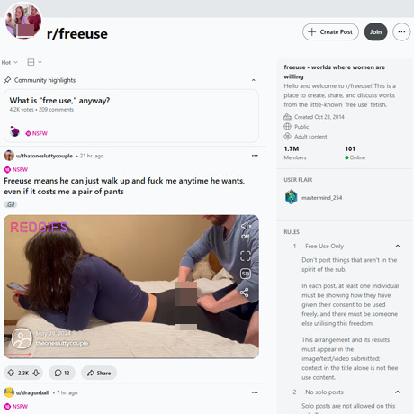 Reddit FreeUse – Explore r/FreeUse and Similar NSFW Subreddits Reddit FreeUse – Explore r/FreeUse and Similar NSFW Subreddits
