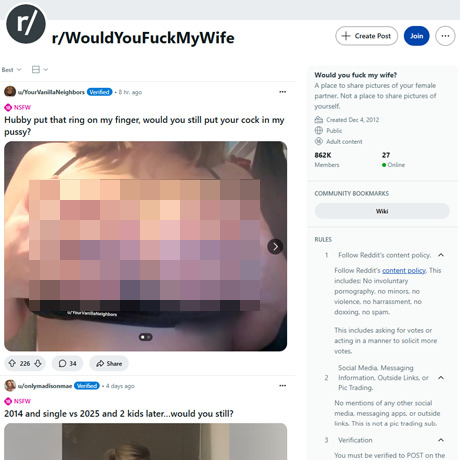 Would You Fuck My Wife – Top NSFW Reddit Community for Amateur Wives Would You Fuck My Wife – Top NSFW Reddit Community for Amateur Wives