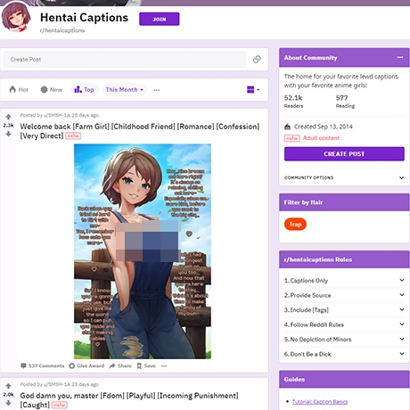 Hentai Captions – Review of the r/HentaiCaptions Subreddit Hentai Captions – Review of the r/HentaiCaptions Subreddit