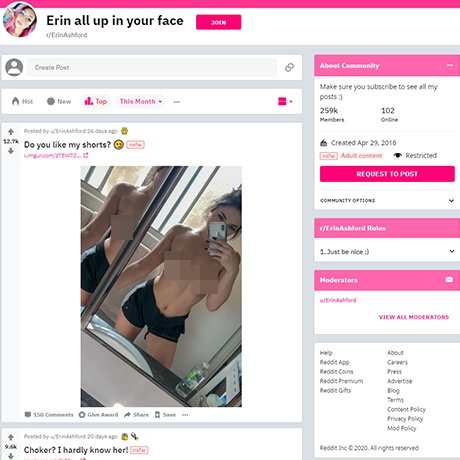Erin Ashford – Reddit NSFW Subreddit for Her Exclusive Content Erin Ashford – Reddit NSFW Subreddit for Her Exclusive Content