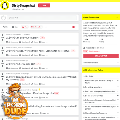 Dirty Snapchat – Join the Reddit NSFW Sexting Community Dirty Snapchat – Join the Reddit NSFW Sexting Community