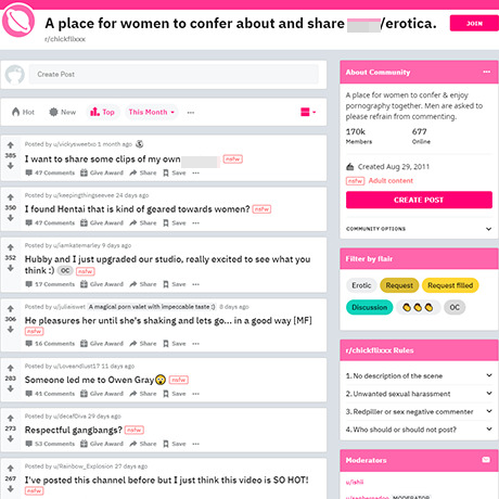 ChickFlixxx – Women-Only Reddit for Porn & Erotica Talk ChickFlixxx – Women-Only Reddit for Porn & Erotica Talk