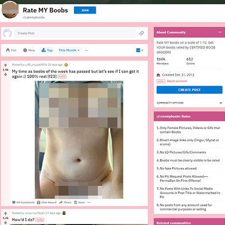 RateMyBoobs – Rate Tits on This Popular NSFW Subreddit RateMyBoobs – Rate Tits on This Popular NSFW Subreddit