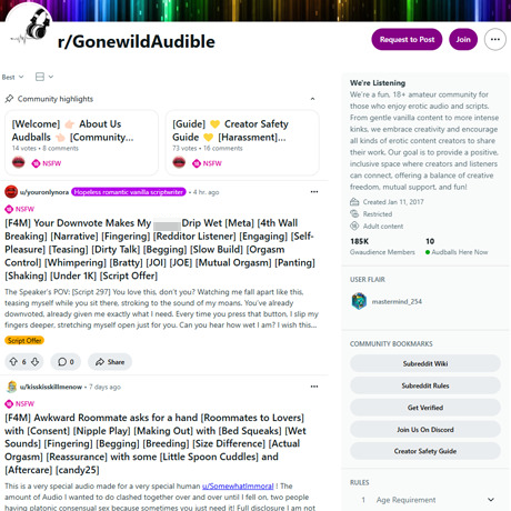GonewildAudible – Listen to Naughty Audio Recordings on Reddit GonewildAudible – Listen to Naughty Audio Recordings on Reddit