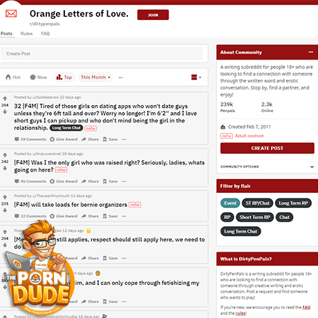 DirtyPenPals – NSFW Reddit Pen Pal Community DirtyPenPals – NSFW Reddit Pen Pal Community